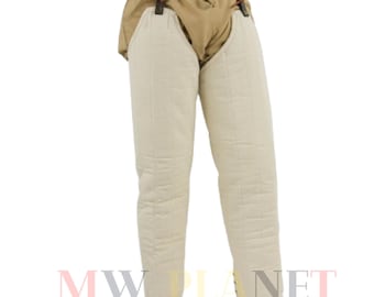 Medieval Padded Cotton Chausses: Viking Leg Armor, LARP Reenactment