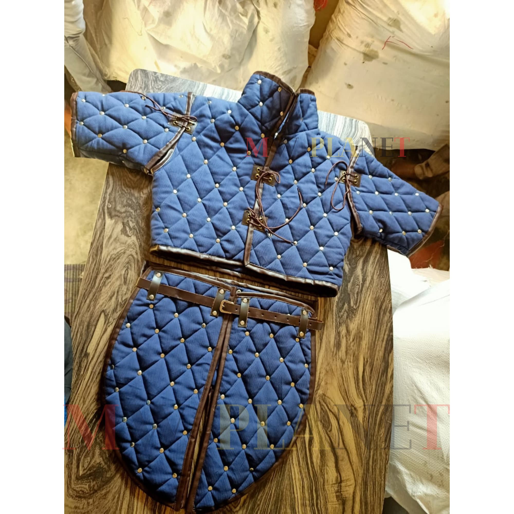Medieval Viking Armor Half Sleeve Short Gambeson I Aketon Cotton Fancy Gambeson I Thick Padded For Reanctment Of Historical Jacket SCA LARP