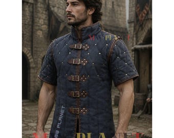 Gambesón acolchado de algodón: Chaqueta de armadura vikinga medieval para LARP