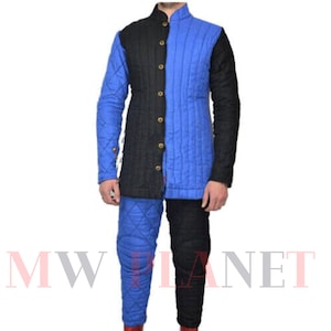 Medieval Gambeson Full Sleeve With Legging Full Aketon Costume Padded Protective Armor Cotton Fabric For Sca Larp Cosplay Halloween&#39;s Gift
