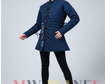 Women's Medieval Padded Gambeson: Viking Larp Aketon Jacket