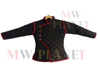 Gambeson medievale in cotone: armatura imbottita vichinga, costume LARP SCA