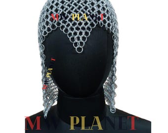 Aluminum Chainmail Coif: Medieval Armor Hood for LARP, Cosplay