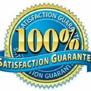 K&ouml;nnte beinhalten: Ein goldener Sternsiegel mit einem blauen Zentrum und dem Text "100% Zufriedenheitsgarantie".