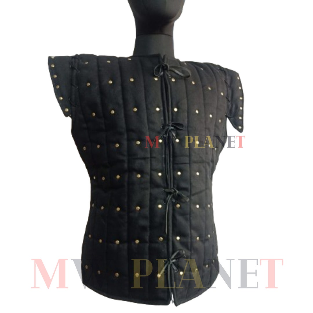 Gambeson / Aketon Médiéval Viking Rembourré - Rouge, Coton, Unisexe Adulte, Neuf Sans étiquettes