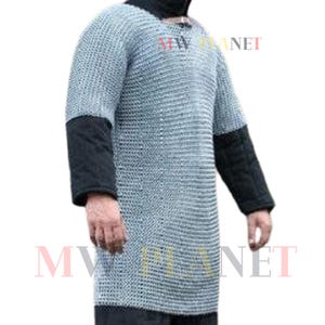 Medieval Aluminum Butted Half Sleeve Chainmail Shirt - Lightweight LARP Armor for Fantasy, Cosplay, and Reenactment- Faire Costume Gift