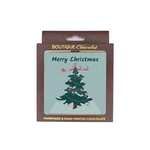 Bedrukte chocolade eetbare kerstkaart