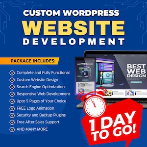 1 DAY ONLY SALE | Custom Wordpress Website | Complete and Fully Functional Website | Business Website | Website Design