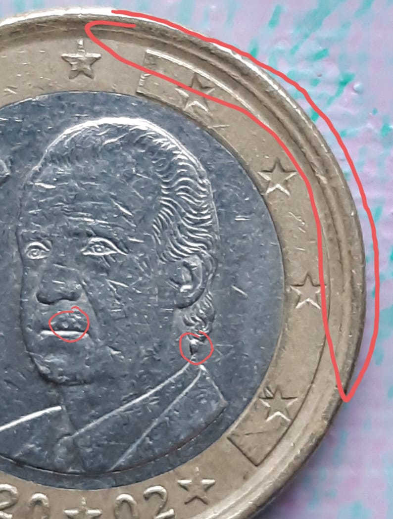 Rare pièce de 1 euro Espagne 2002 mal frappée Etsy France Rare pièce de 1 euro Espagne 2002 mal frappée Etsy France