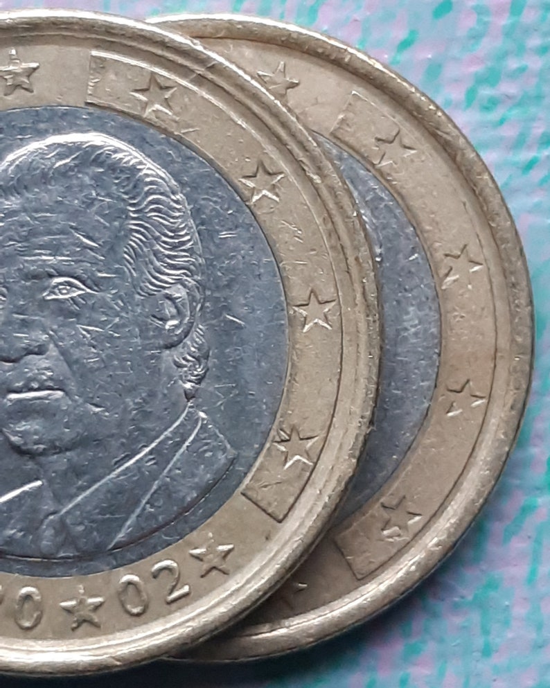 Rare pièce de 1 euro Espagne 2002 mal frappée Etsy France