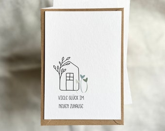 Karte Geschenk zum Einzug, Umzug - Viel Glück im neuen Zuhause Karte - Geschenk Einweihungsparty, Karte neues Zuhause Happy new home