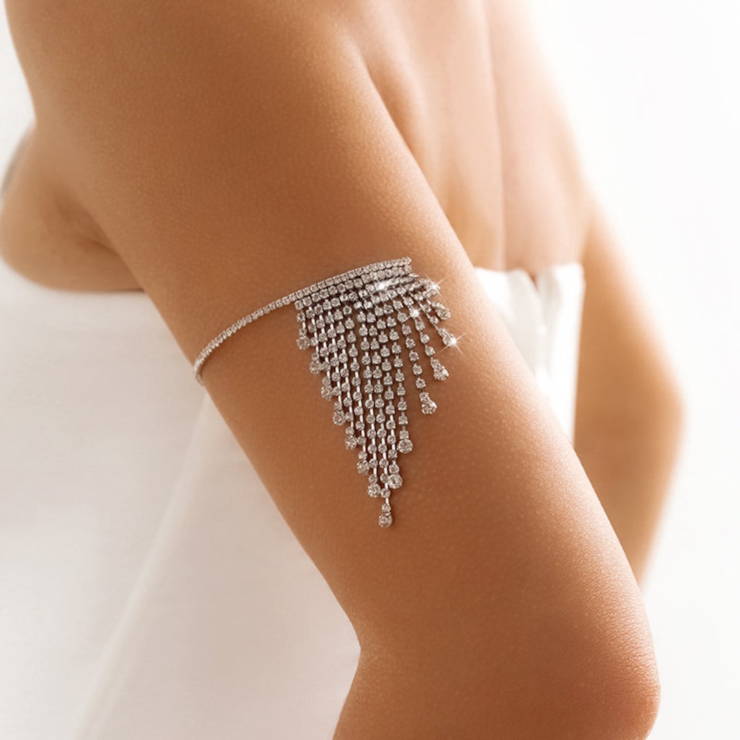Upper Arm Bracelet Rhinestones Tassels Arm Band Bachelor Party Etsy