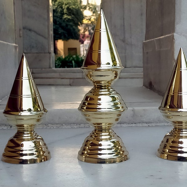 Temple Kalash Pure Brass Orginal Vrindawani 2 Steps (2 PIECE) 3 Step (1 PIECE} COMBO