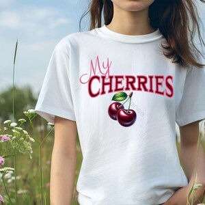 Red Cherries Clipart: PNG Transparent Background, Sublimation (Digital Download)