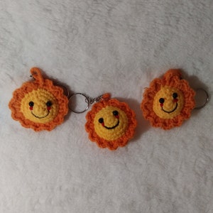 Geschenk häkeln Sonnenblume Schlüsselbund Handgemachte nette Smiley häkeln Schlüsselbund Geschenk für alle versenden