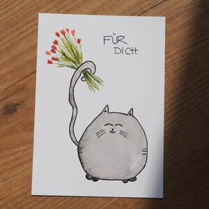 Für Dich Mietzi Postkarte / Grußkarte / Dankeskarte / Geburtstagskarte