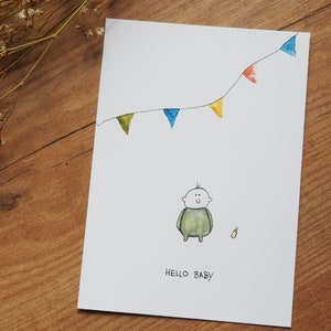Hello Baby Postkarte / Geburt / Grußkarte