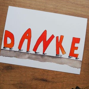DANKE Karte / Postkarte / Grußkarte / Dankeschön / Merci / Erkenntlichkeit / Ameisen