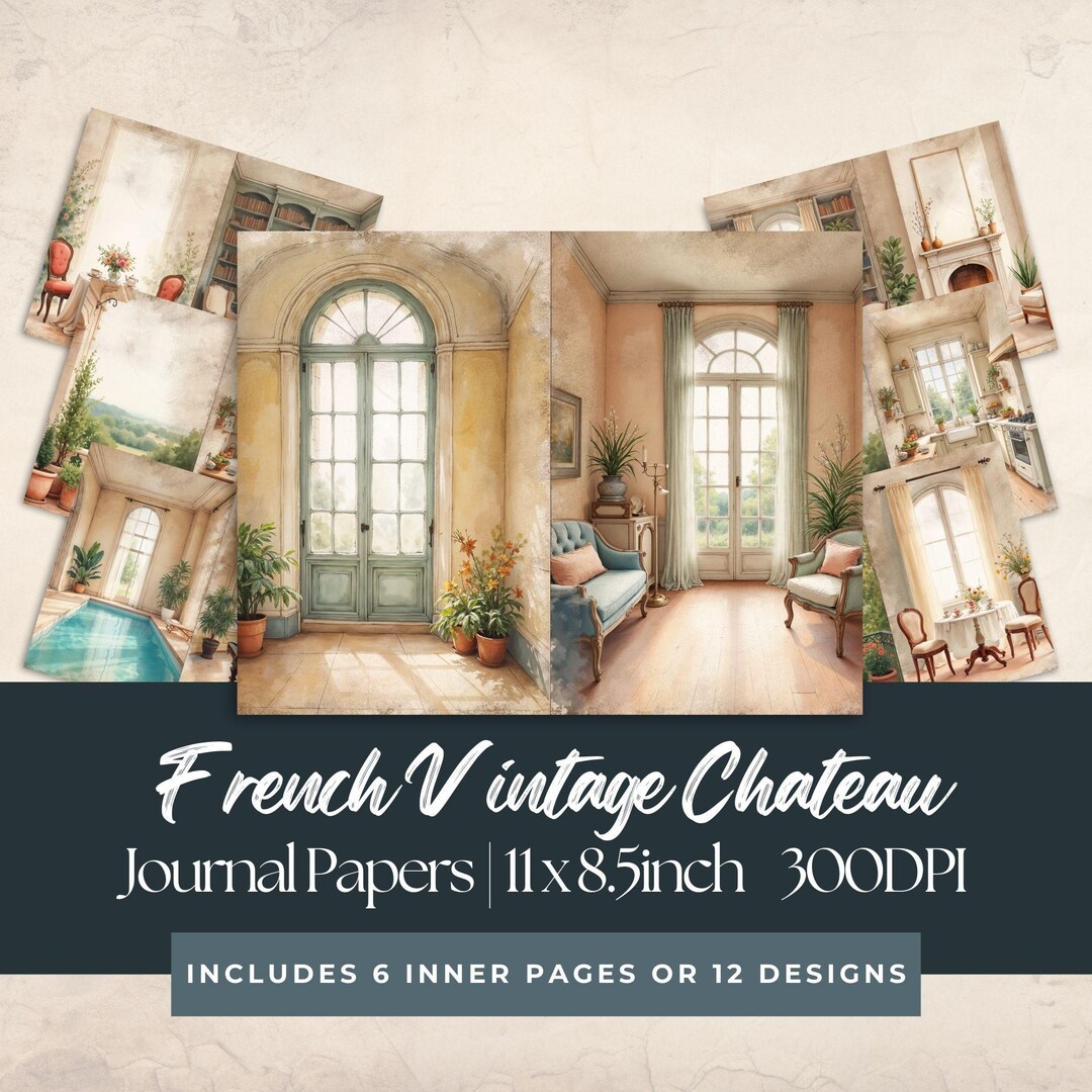 Chateaucore Junk Journal Interior Pages, Vintage Papers, Printable ...