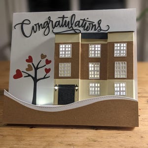 Maßgeschneiderte neue Home-Karte mit Mini-LED-Leuchten | Einweihungsgeschenk
