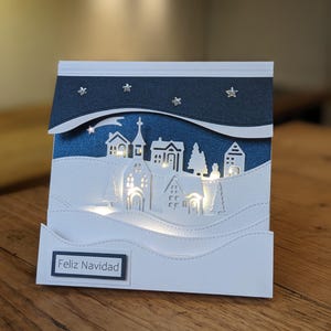 Oplichtende kerstkaart