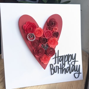 Elegante tarjeta de cumpleaños / Tarjeta 3D hecha a mano con mini luces LED