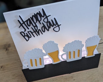 personalised birthday card| birthday beer | light up card | dad| grandad| boyfriend| husband| funny