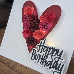 Beautiful handmade greeting card with LED fairy lights |light up card|3d