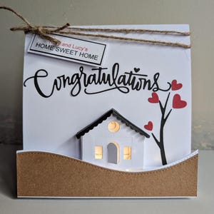 carte personnalisée heureuse nouvelle maison, cadeau fait main pour nouveau propriétaire de maison parfaite pour pendaison de crémaillère