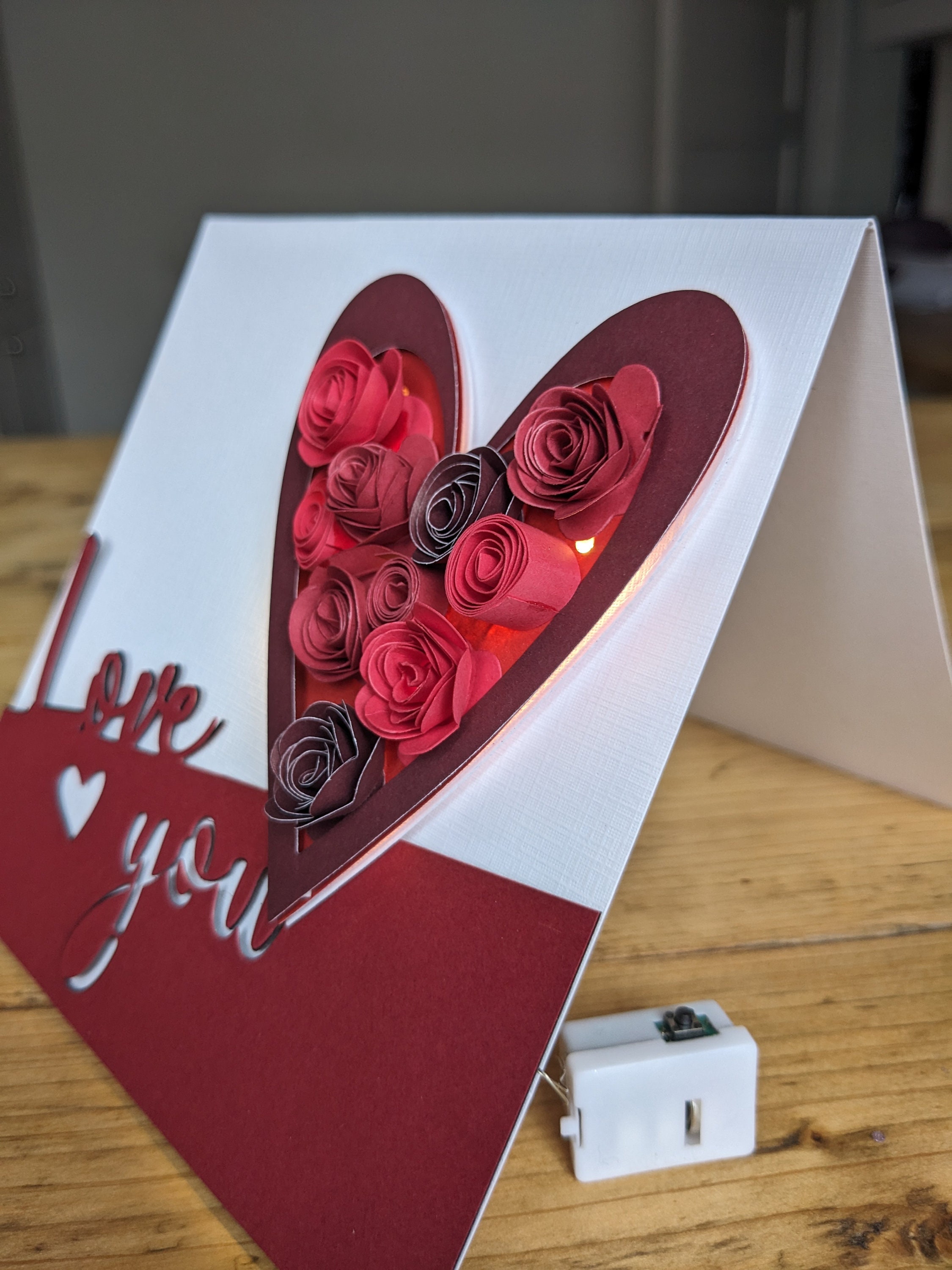 Extra Special Valentine's Day Card 3d Handmade Card With Mini LED Fairy ...