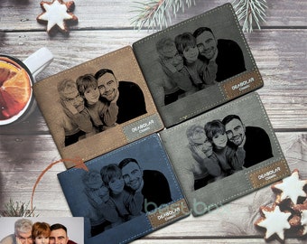 Custom Photo Wallet,Bifold Wallets,Engraved Leather Wallets,Pocket Wallets,Anniversary Gifts,Husband|Son|Boyfriend|Father's day|Gift for Men