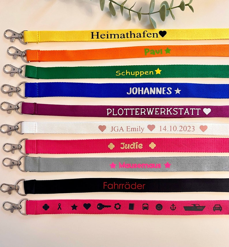 Schlüsselband Lanyard Kartenhalter bunt personalisiert Kindergeburtstag Mitgebsel JGA Fahrkarte Schlüssel Boot Party Ausweisband Einschulung Bild 1