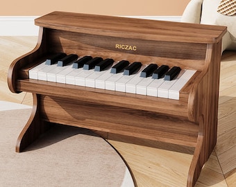 25 keys minimalism walnut color wooden mini piano toy for piano beginners - A brilliant gift ideas for your babies or kids
