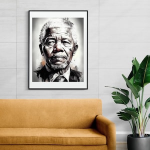 Canvas Print, 3D Canvas, Nelson Mandela, Portrait Wall Decor, Celebrity Wall Decor, Nelson Mandela Digital Download