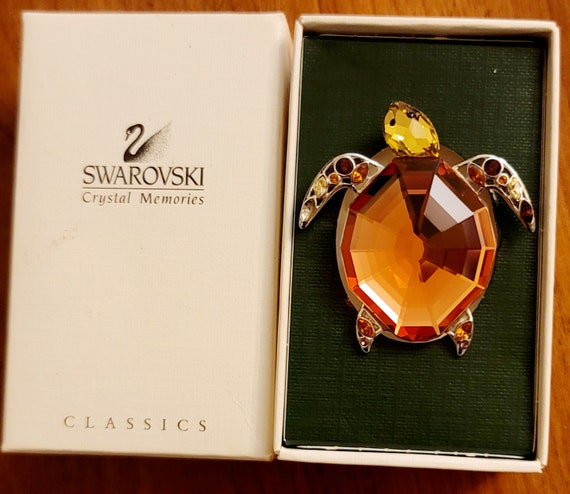 Authentic Swan Signed Swarovski Crystal Rhodium T… - image 2