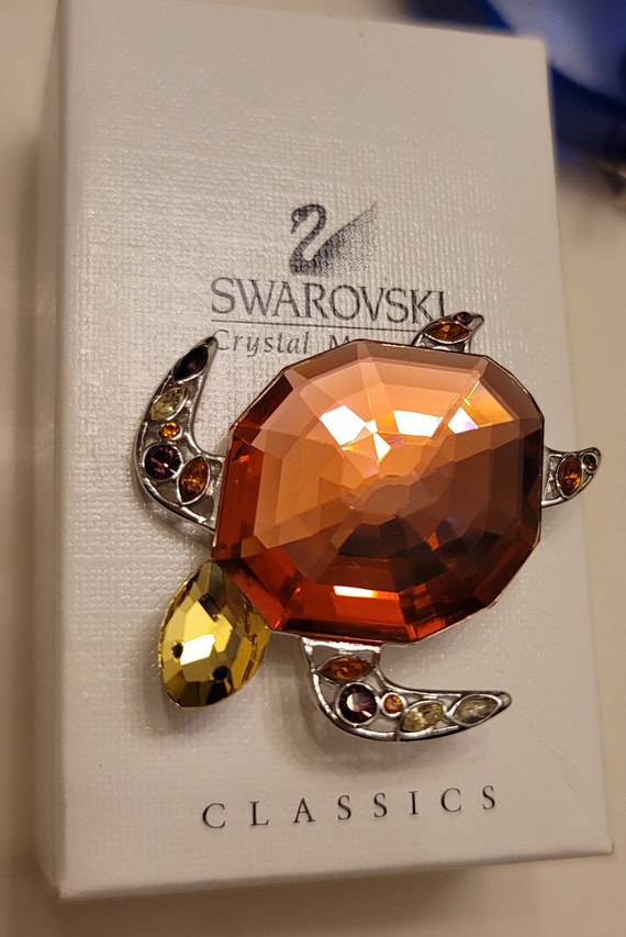 Authentic Swan Signed Swarovski Crystal Rhodium T… - image 6