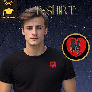 T-Shirt Embroidery of HOLDING HANDS on Valentine&#39;s Day Season