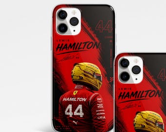 Cover per telefono Lewis Hamilton F1: Cover per telefono Ferrari Racing