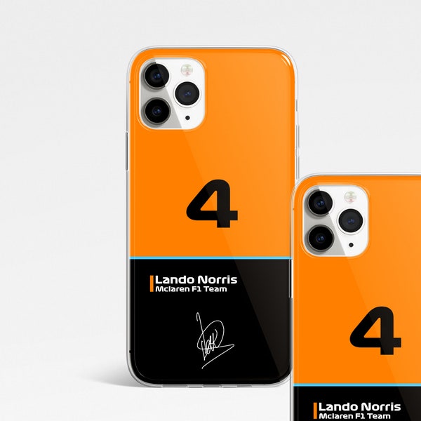 Coque pour portable Lando Norris Mclaren 4 Formule 1. Iphone, Samsung, Huawei.