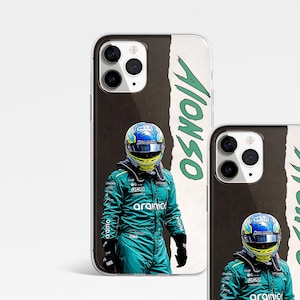 Fernando ALONSO Cartoon Style Phone Case 2025 Aston Martin 14 F1 phone case
