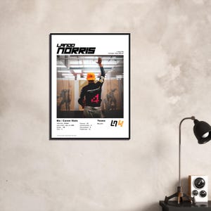 Lando NORRIS Retro Look McLaren FORMULA 1 Wall POSTER Canva Print A4 A3 A2 A1 Size, F1 Wall Art, Formula 1 Poster, Formula1 Canva, F1 Print