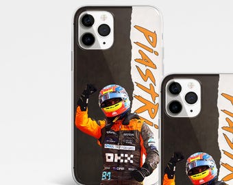 Oscar Piastri Cartoon F1 Phone Case: McLaren Racing Cover