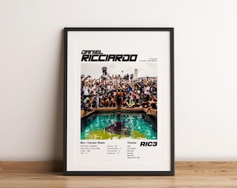 Póster de Daniel Ricciardo de F1: Arte mural de Fórmula 1 (Descarga digital, impresión en lienzo tamaño A1-A4)