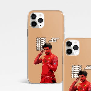 Carlos SAINZ Phone Case 55 Cartoon FORMULA 1 iPhone 15 Pro Max, 14 Plus, 13, 12, 11, XR & Samsung S24, S23, A54, A53