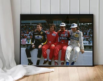 Vintage Formel 1 Poster: Senna, Prost & Mansel McLaren Print