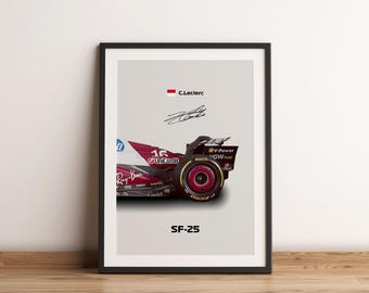 Charles Leclerc SF-25 Ferrari F1 Poster: Recycled Cotton Print