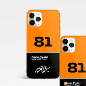 Oscar PIASTRI Mclaren 81 FORMULA 1 Handyhülle iPhone 15 Pro Max, 14 Plus, 13, 12, 11, XR & Samsung S24, S23, A54, A53