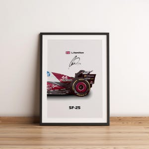 Louis HAMILTON SF-25 Poster Ferrari 2025 FORMULA 1 Wall Poster Print A4 A3 A2 A1 Größe, F1 Wandkunst, Formel 1 Poster, F1 Druck