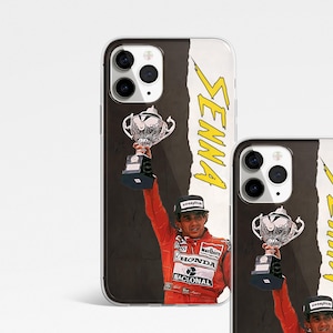 Ayrton Senna F1 Handyhülle Cartoon Style Formel 1 iPhone Samsung Google Pixel Handyhülle