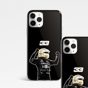 Max VERSTAPPEN 33 Gold Glowing FORMULA 1 Handyhülle iPhone 15 Pro Max, 14 Plus, 13, 12, 11, XR & Samsung S24, S23, A54, A53